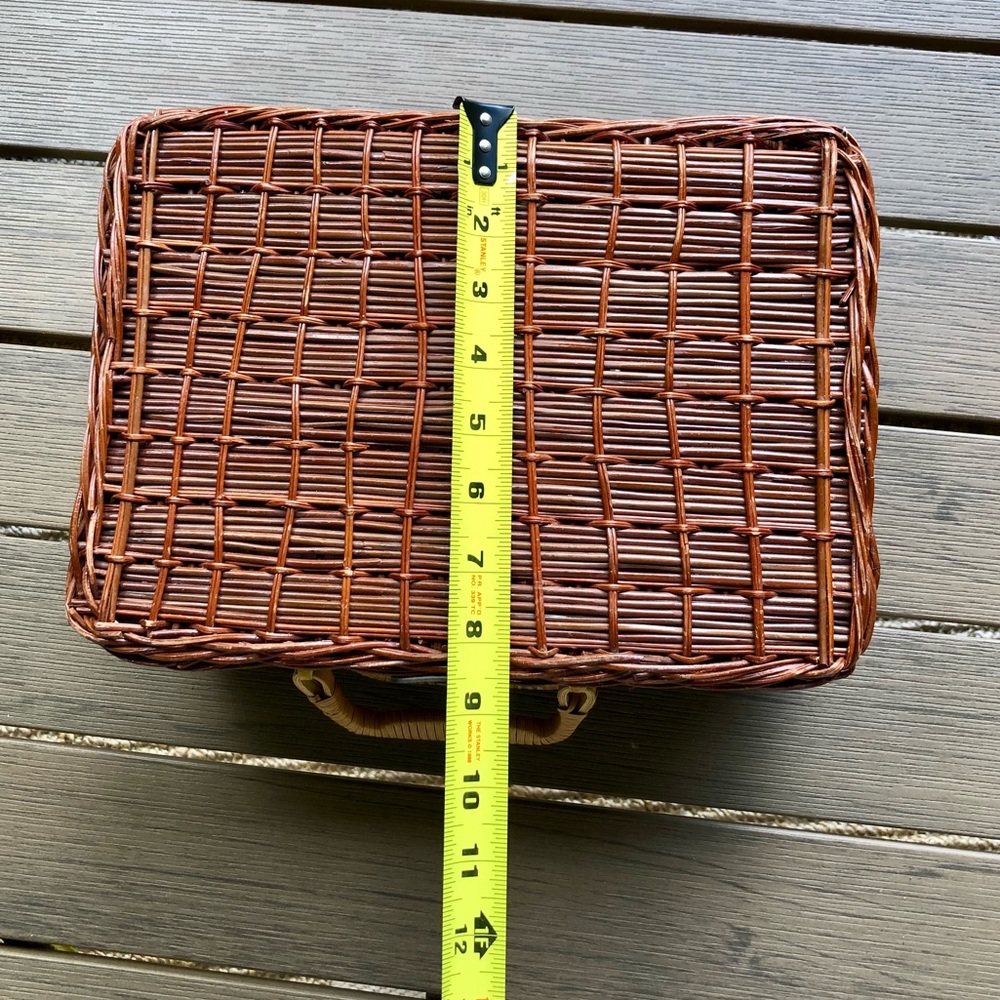 Vintage Wicker Top Handle Basket Bag Gem